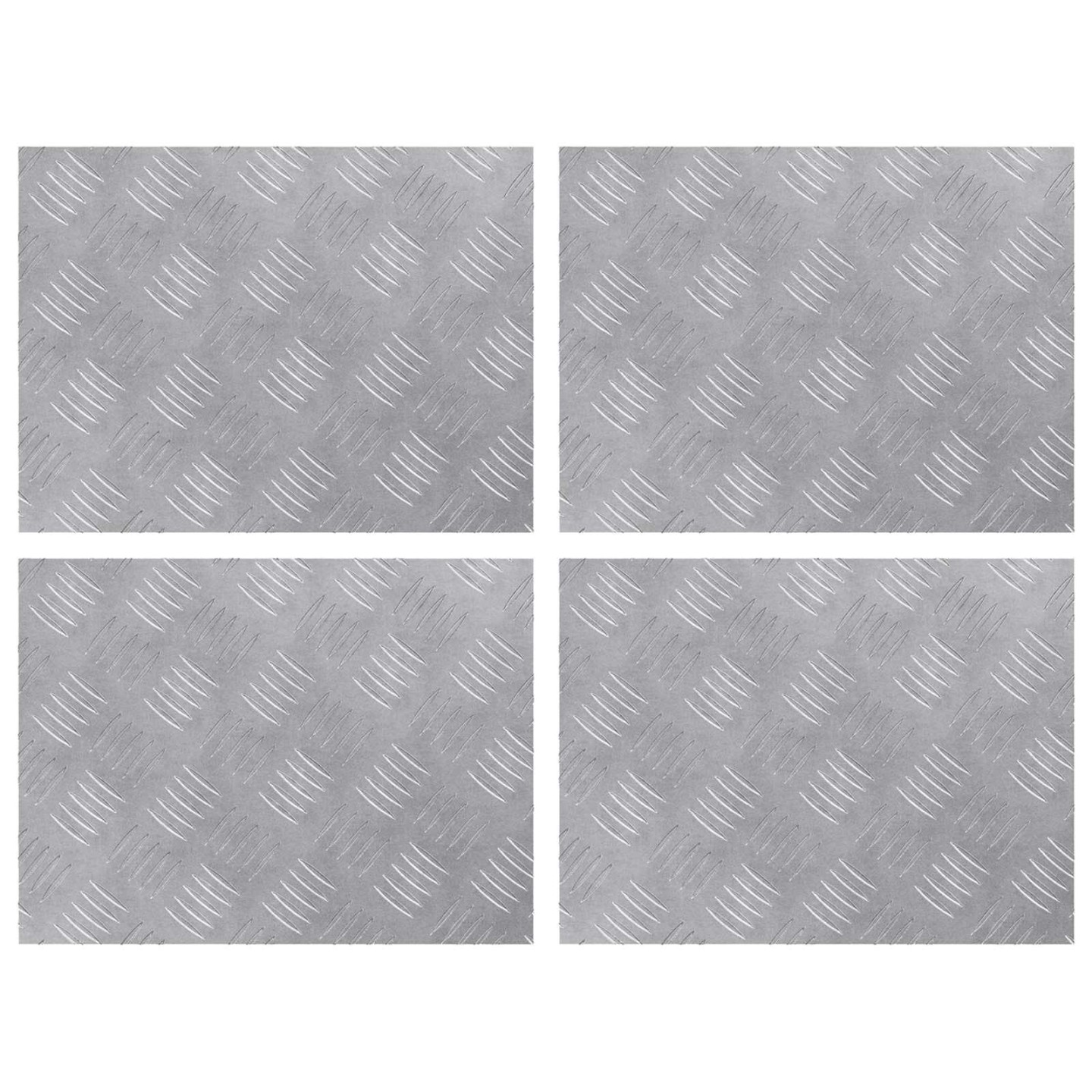 Nez de marche 4 pc 40 x 30 cm Argenté Aluminium Rectangulaire