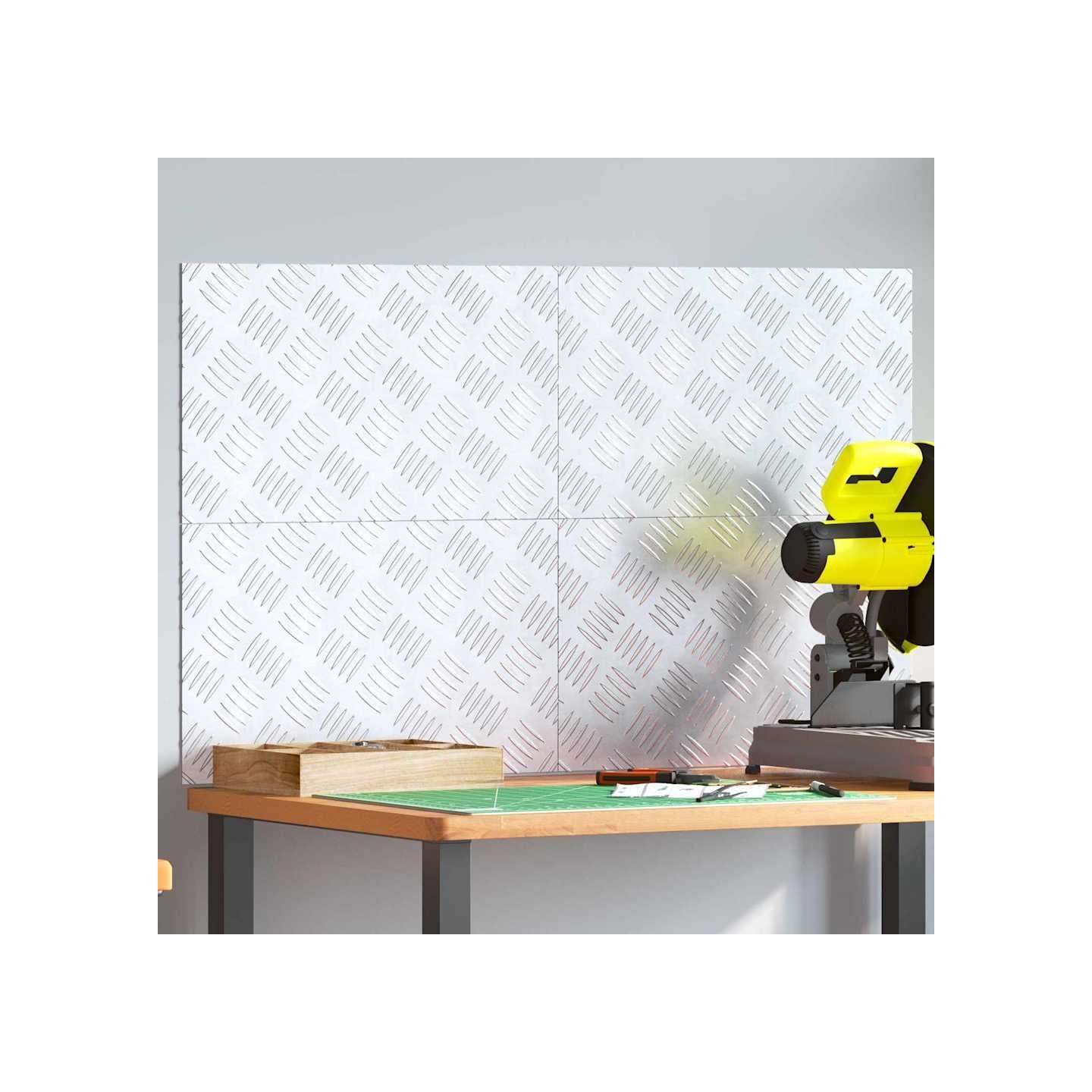 Nez de marche 4 pc 50 x 30 cm Argenté Aluminium Rectangulaire