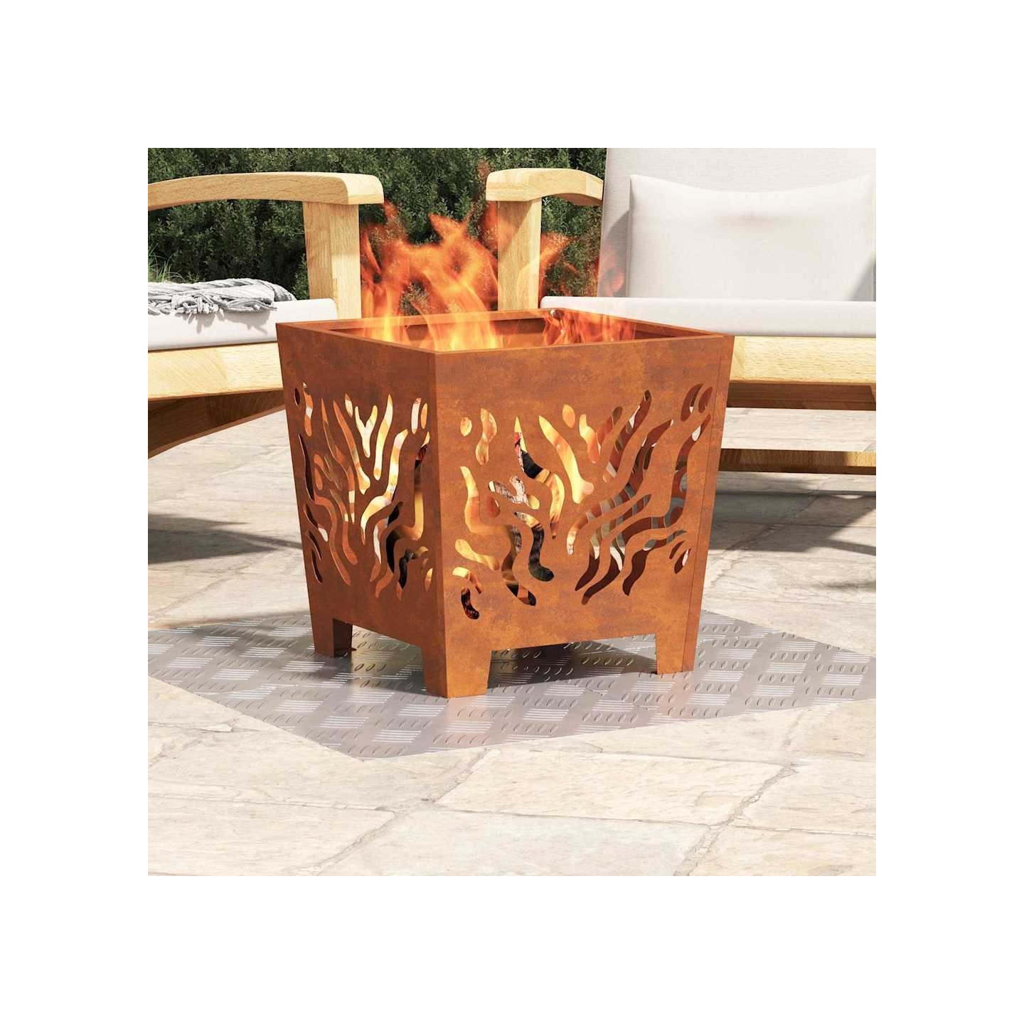 Nez de marche 4 pc 40 x 40 cm Argenté Aluminium Carré