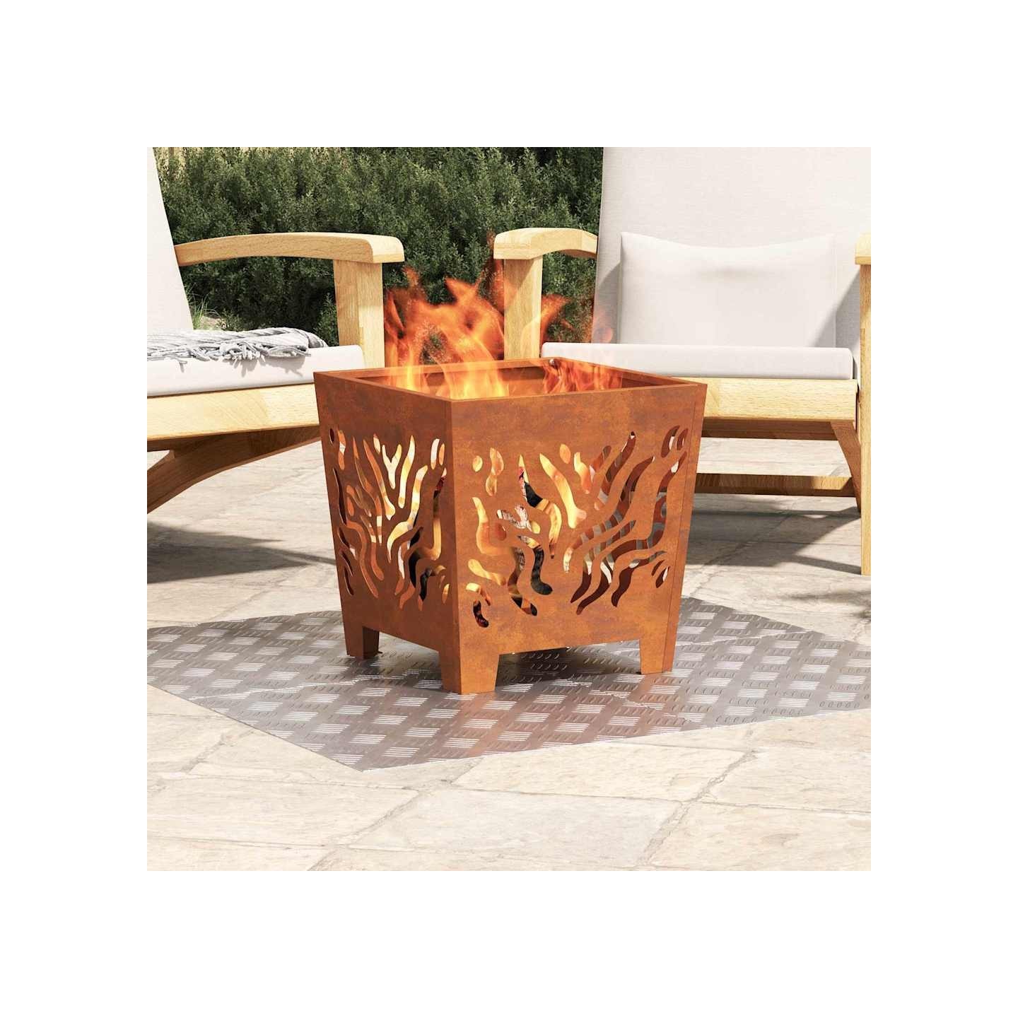 Nez de marche 4 pc 50 x 50 cm Argenté Aluminium Carré