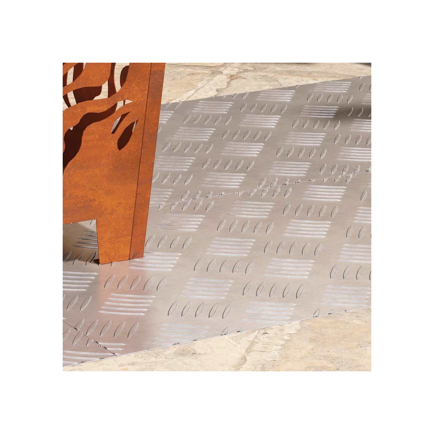 Nez de marche 4 pc 90 x 40 cm Argenté Aluminium Rectangulaire