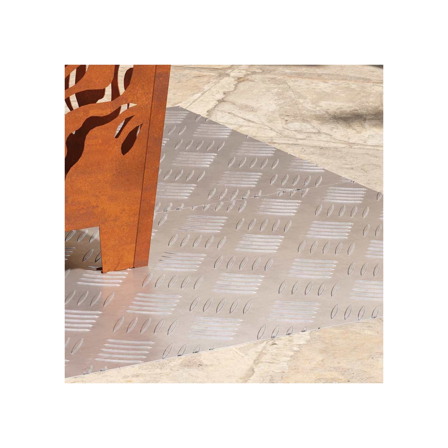 Nez de marche 2 pc 100 x 40 cm Argenté Aluminium Rectangulaire