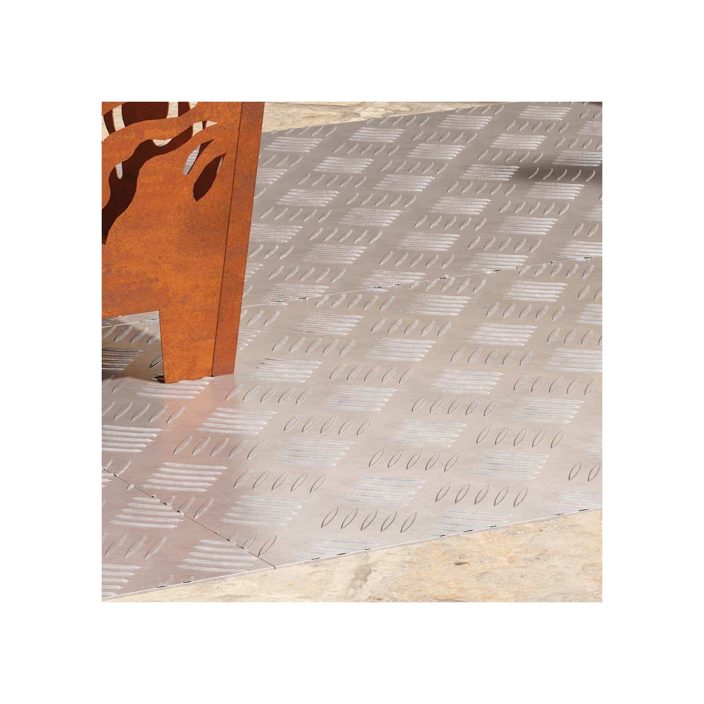 Nez de marche 4 pc 90 x 50 cm Argenté Aluminium Rectangulaire