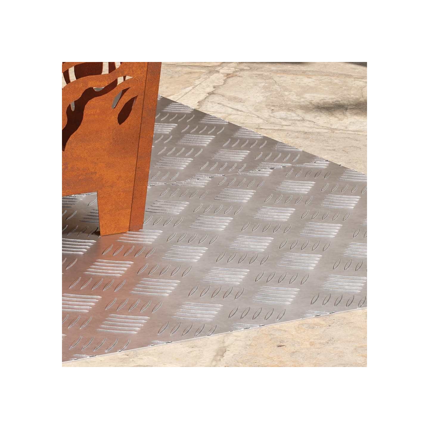 Nez de marche 2 pc 100 x 50 cm Argenté Aluminium Rectangulaire