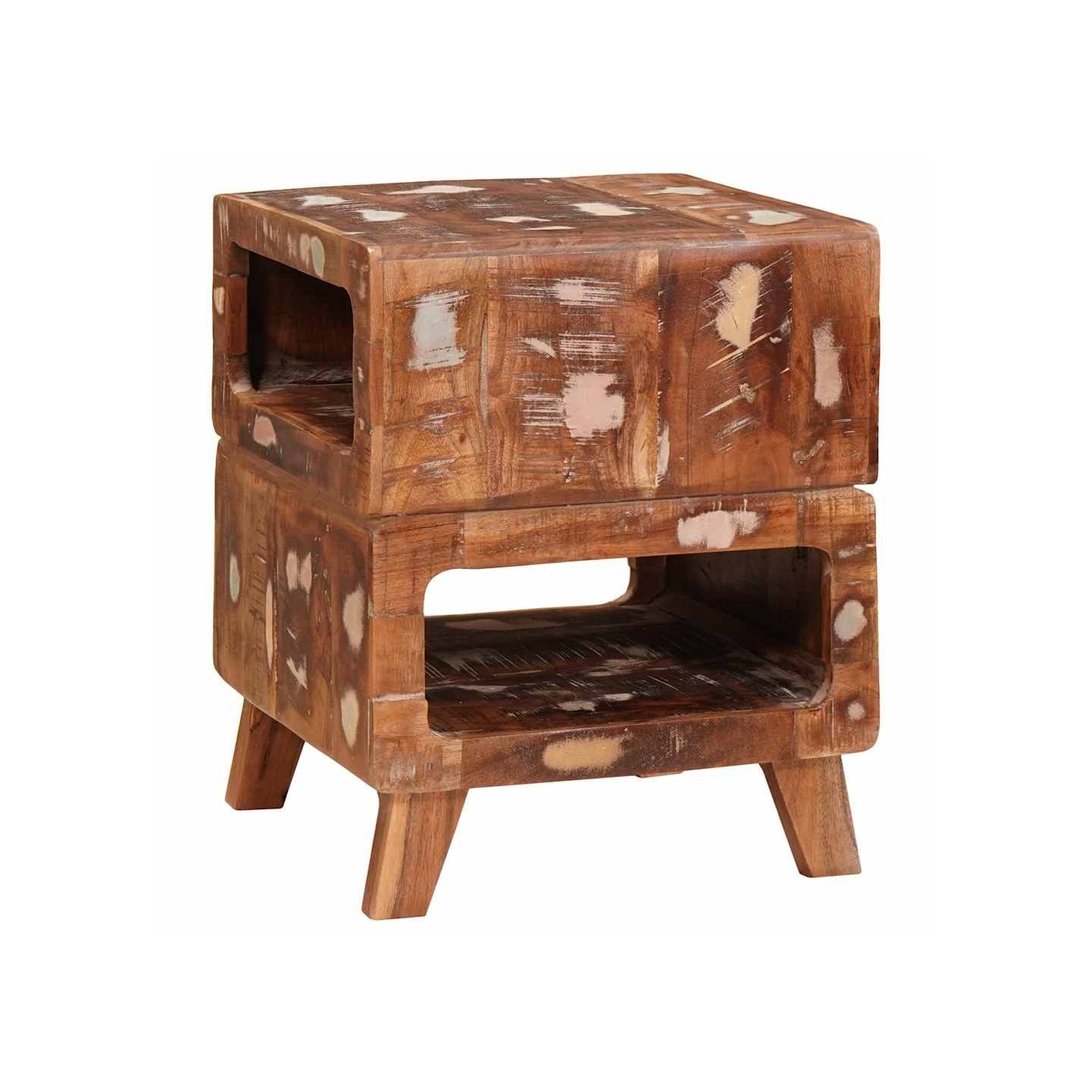 Table d'appoint Marron 40 x 40 x 49 cm Bois Recyclé Solide
