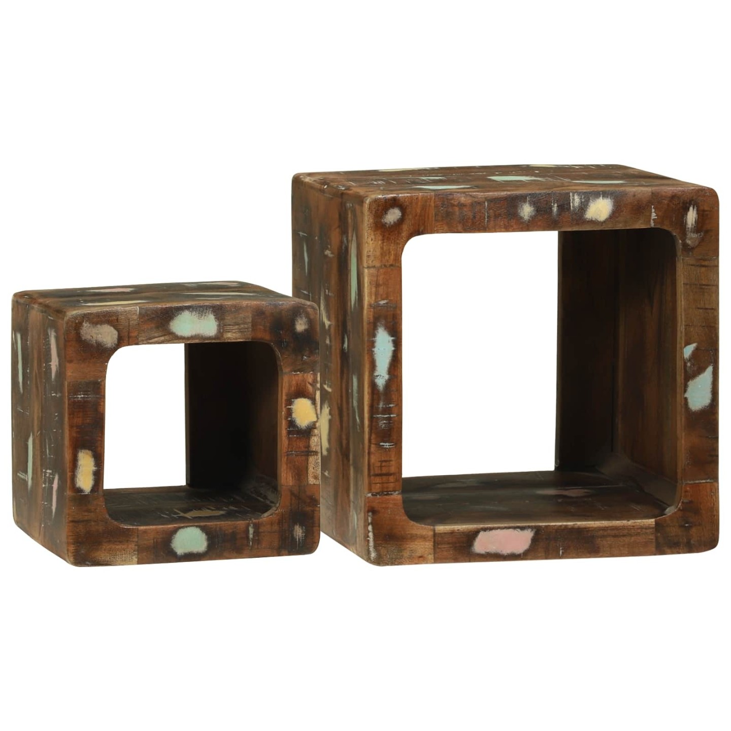 Unites TV 2 pc Multicolore 36 x 30 x 36 cm Bois Recyclé Solide
