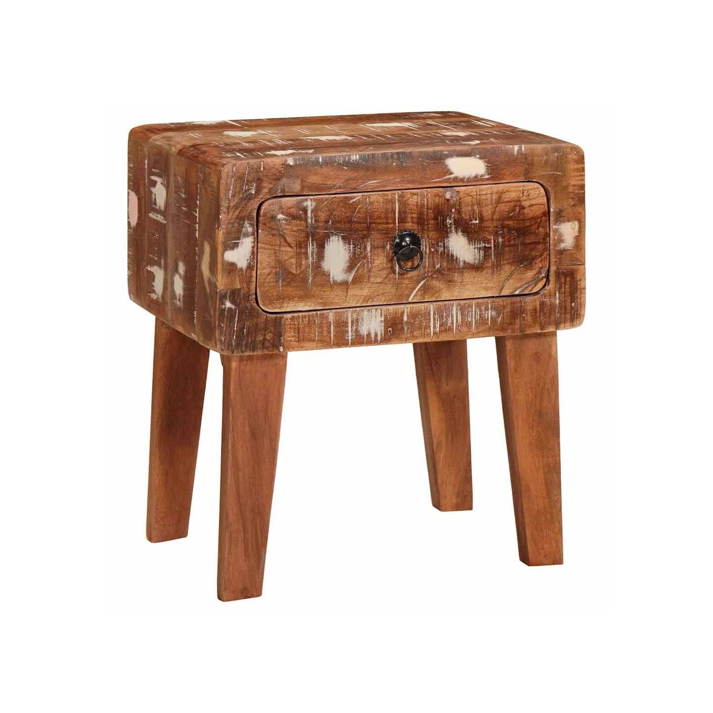 Table d'appoint Marron 40 x 32 x 46 cm Bois Recyclé Solide