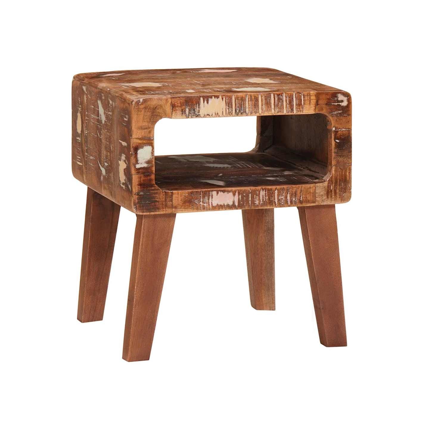 Table d'appoint Marron 40 x 32 x 46 cm Bois Recyclé Solide