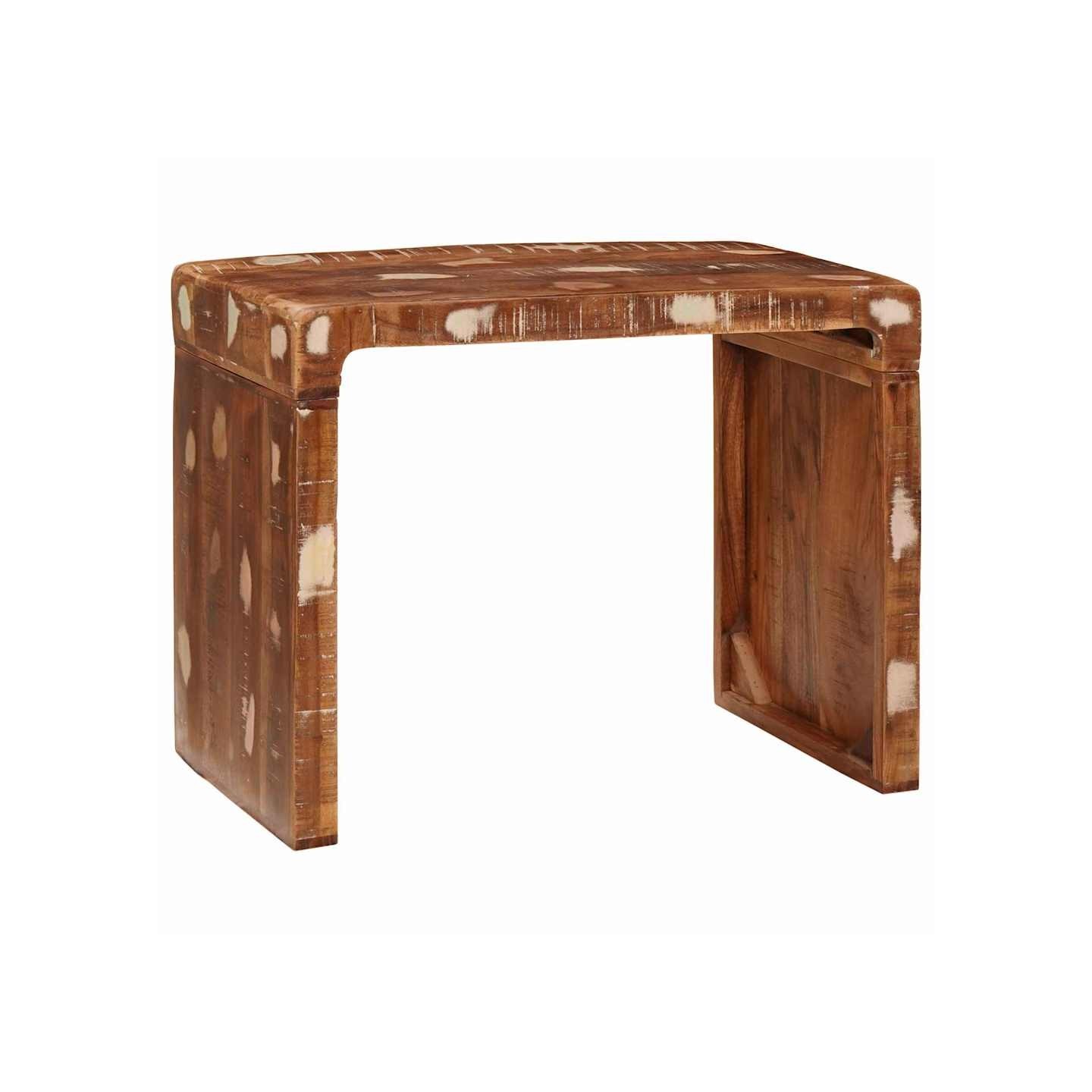 Table d'appoint Marron 60 x 35 x 46 cm Bois Recyclé Solide