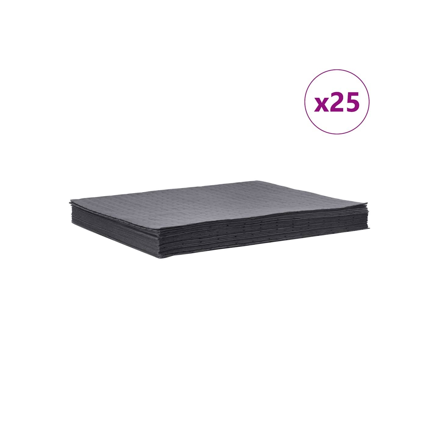 Tampons absorbants d'huile 25 pcs gris 40x50 cm