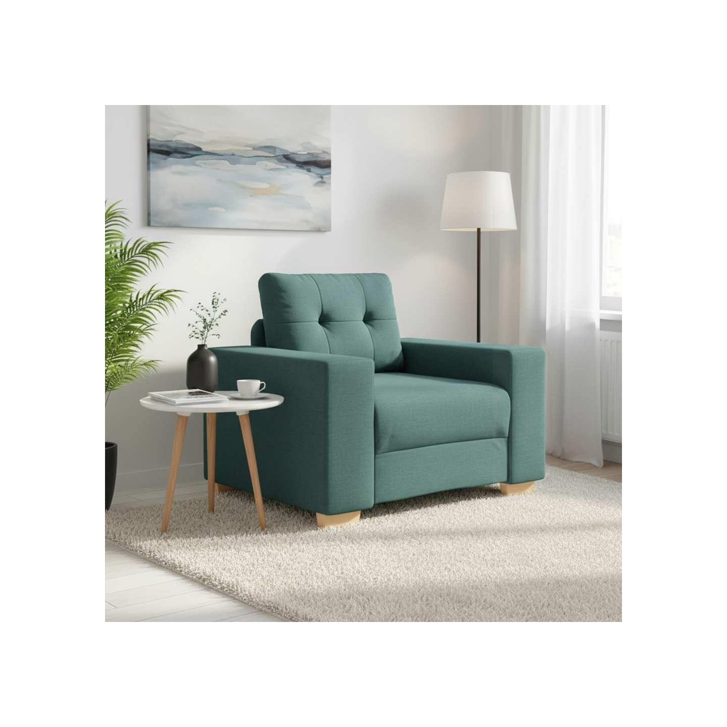 Canapé/Fauteuil vert foncé 100x78x80 cm en tissu