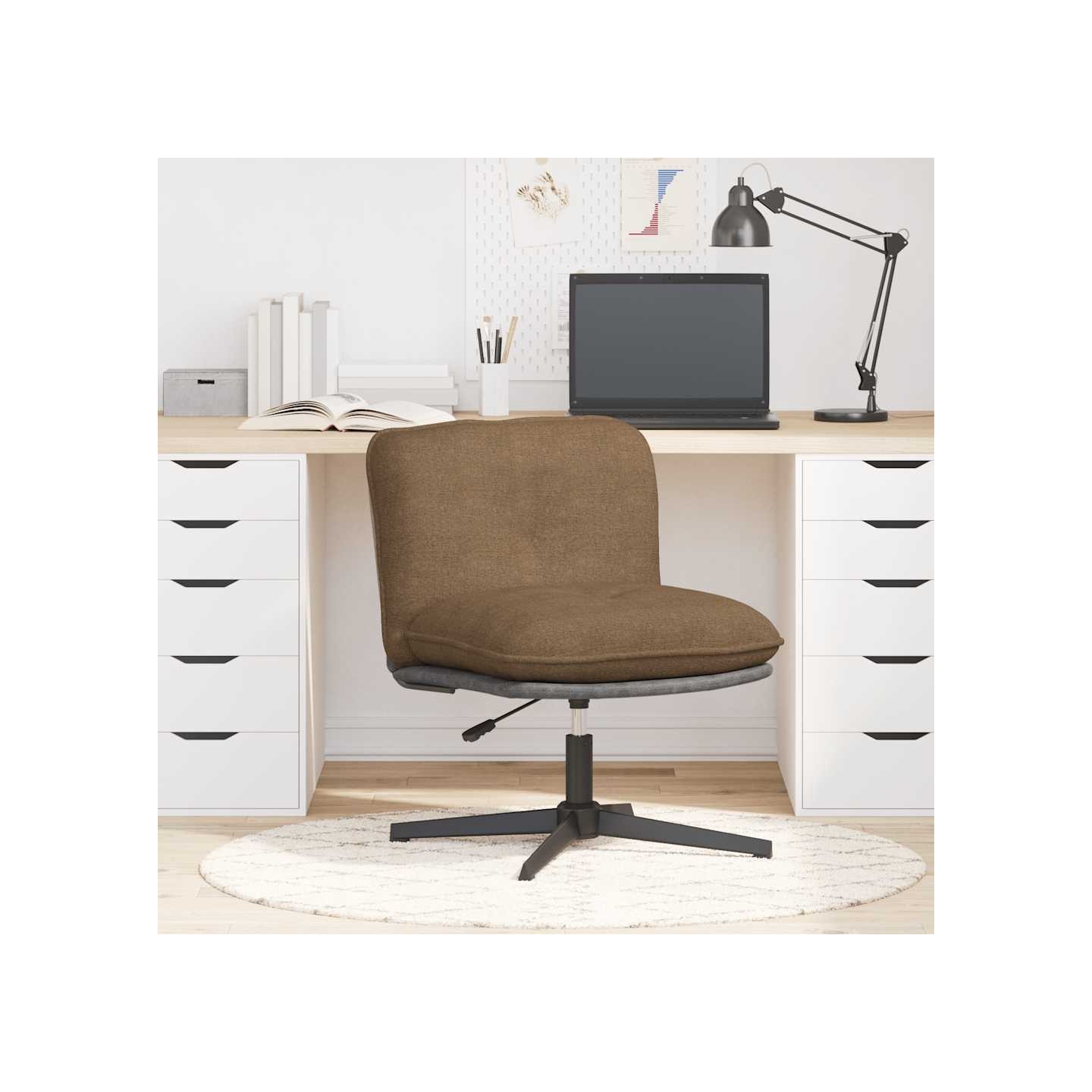 Chaise pivotante de bureau Taupe Tissu