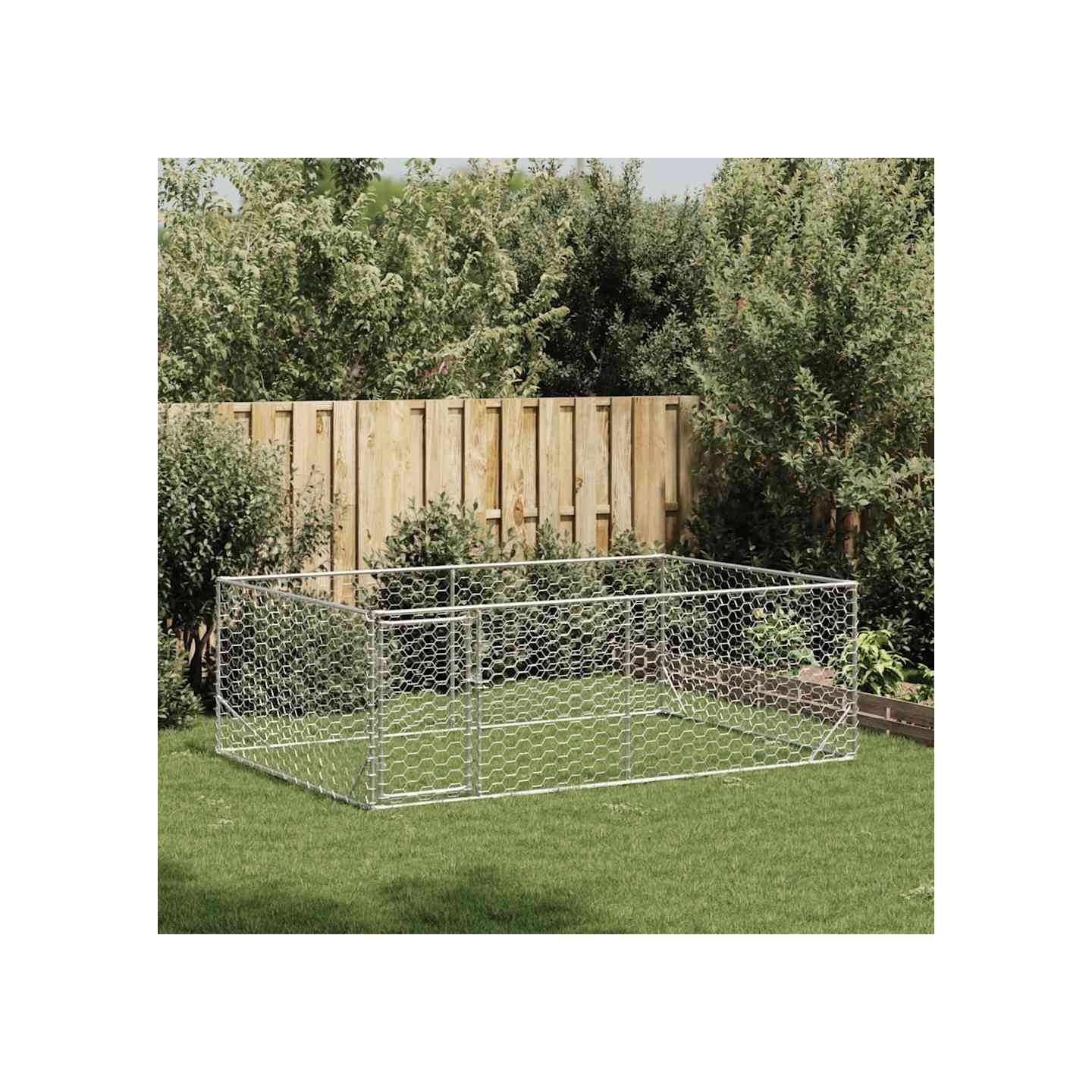 Niche d'extérieur pour chien avec porte 3x2x1 m acier galvanisé