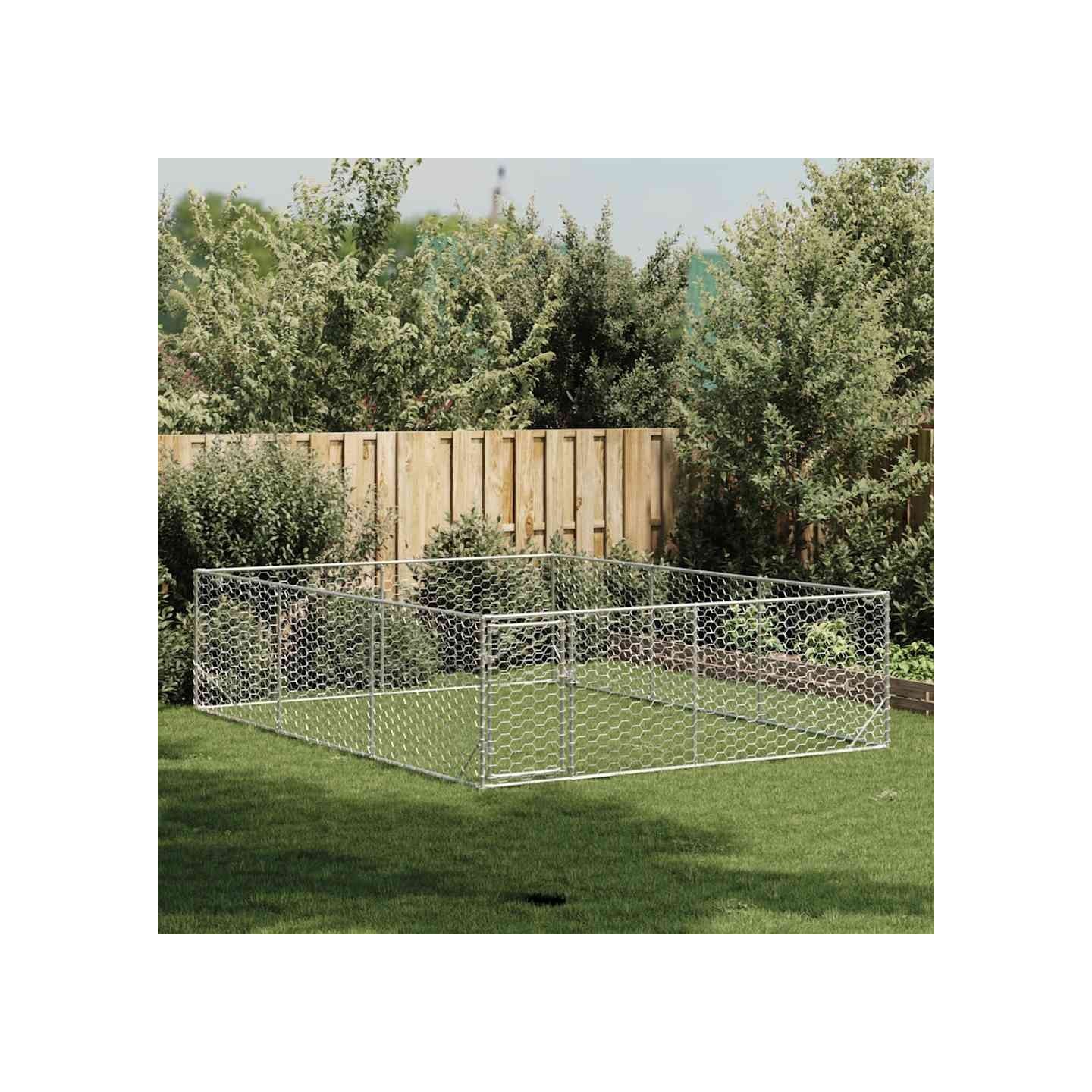 Niche d'extérieur pour chien avec porte 3x4x1 m acier galvanisé