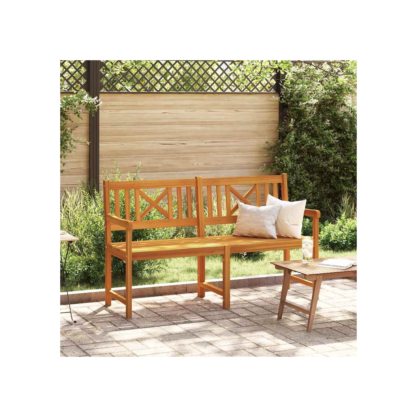 Banc extérieur 150 x 56 x 90 cm Bois d'Acacia Massif Naturel