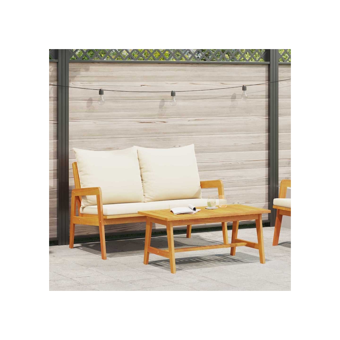 Ensemble bistrot 2 Pièce Huile Naturelle Bois d'Acacia Massif