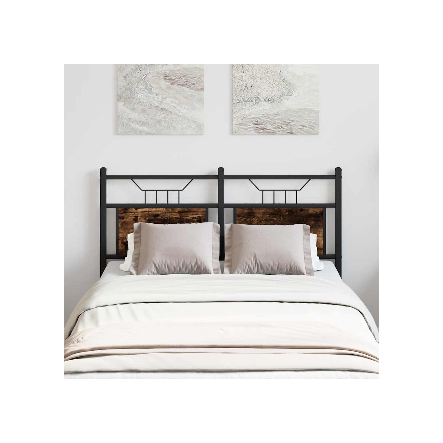 Tête de lit de remplacement chêne fumé 120 cm bois d'ingénierie et acier
