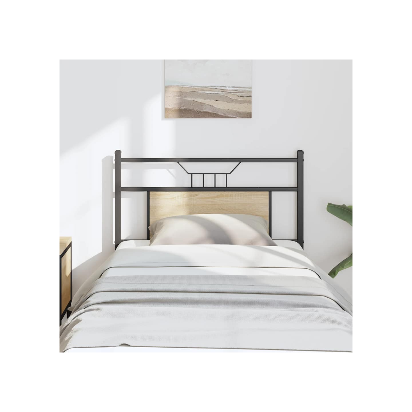 Tête de lit de remplacement chêne sonoma 90 cm bois d'ingénierie et acier