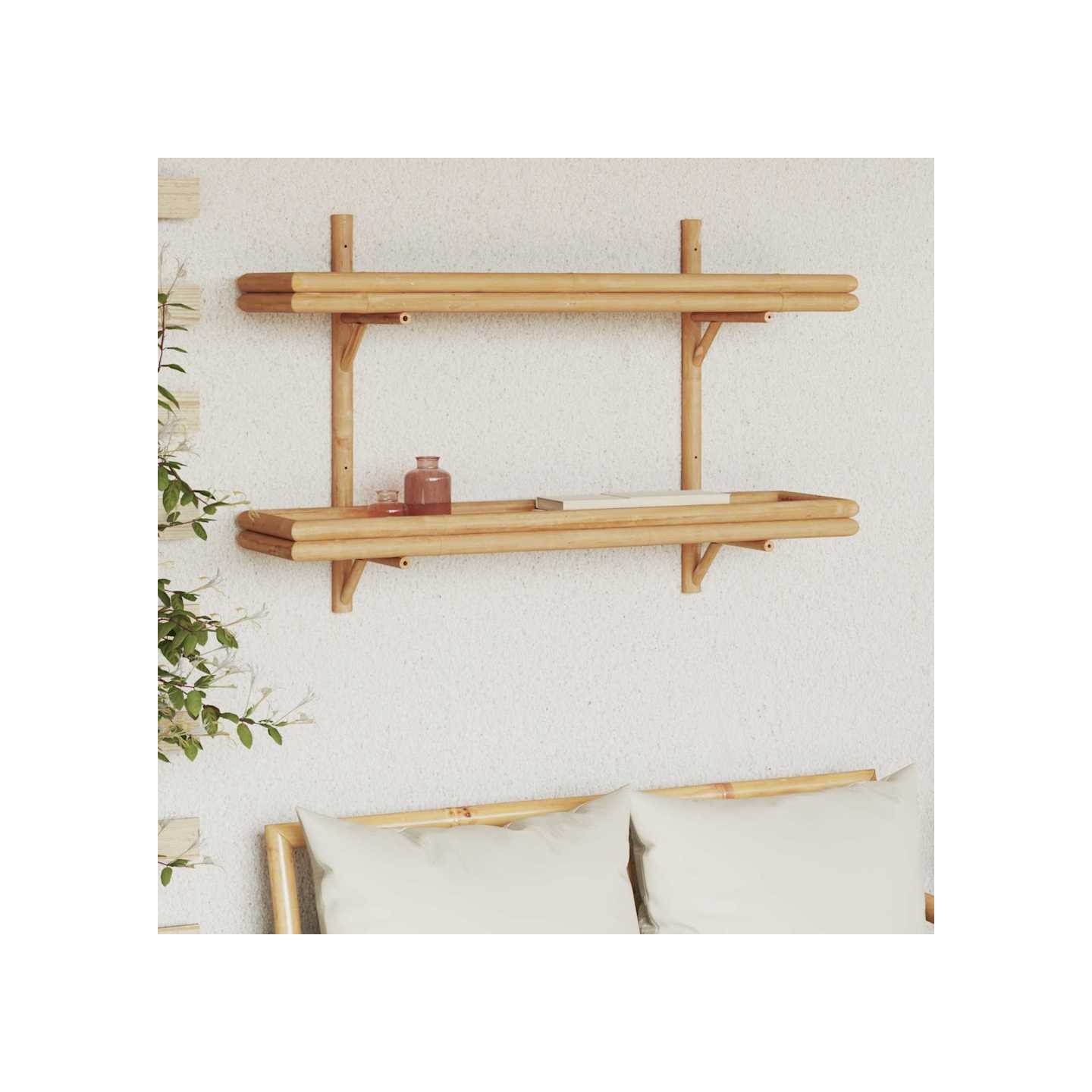 Étagère Murale Montage mural Marron 100 x 26 x 60 cm Bambou
