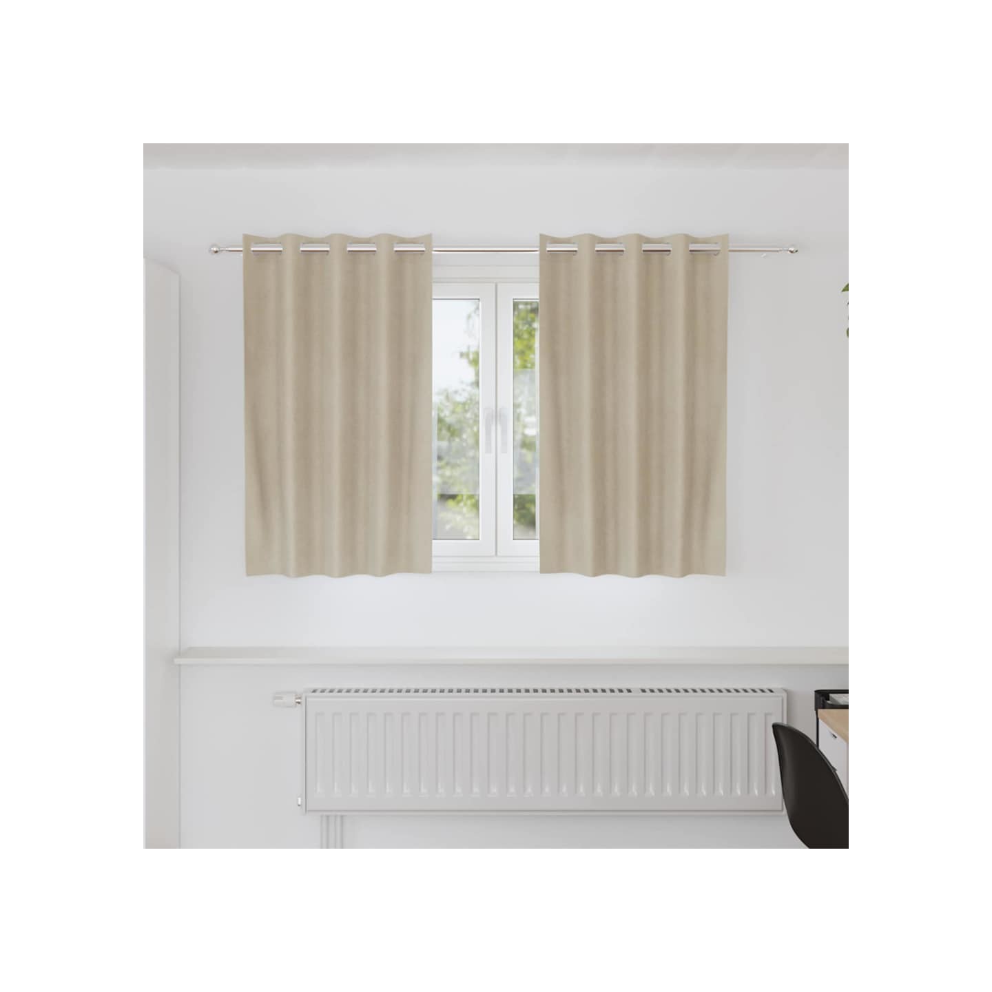 Rideaux 2 pc Crème 140 x 140 cm Velours