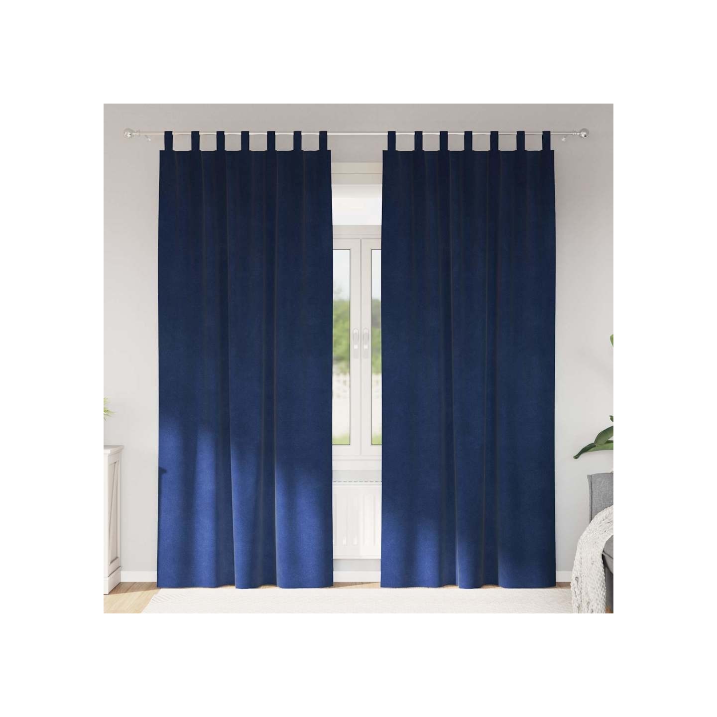 Rideaux 2 pc Bleu foncé 140 x 225 cm Velours