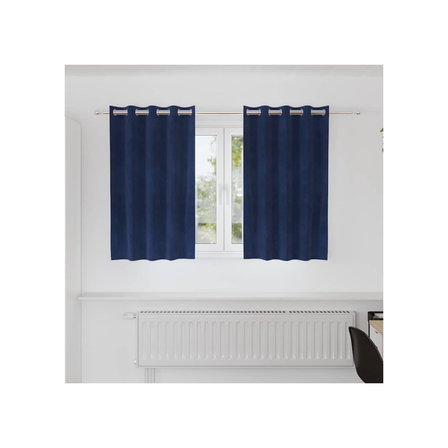 Rideaux 2 pc Bleu foncé 140 x 140 cm Velours