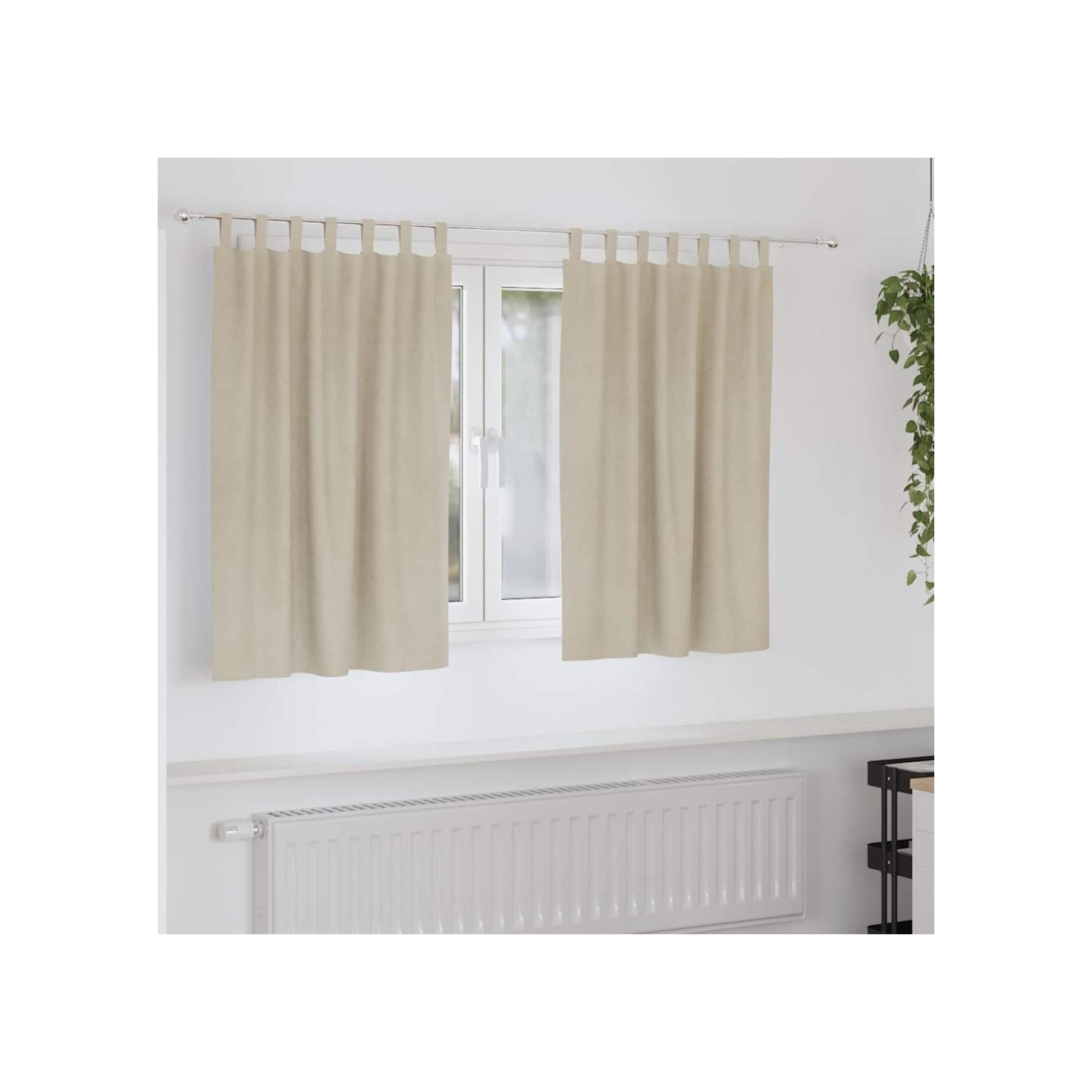 Rideaux 2 pc Crème 140 x 140 cm Velours