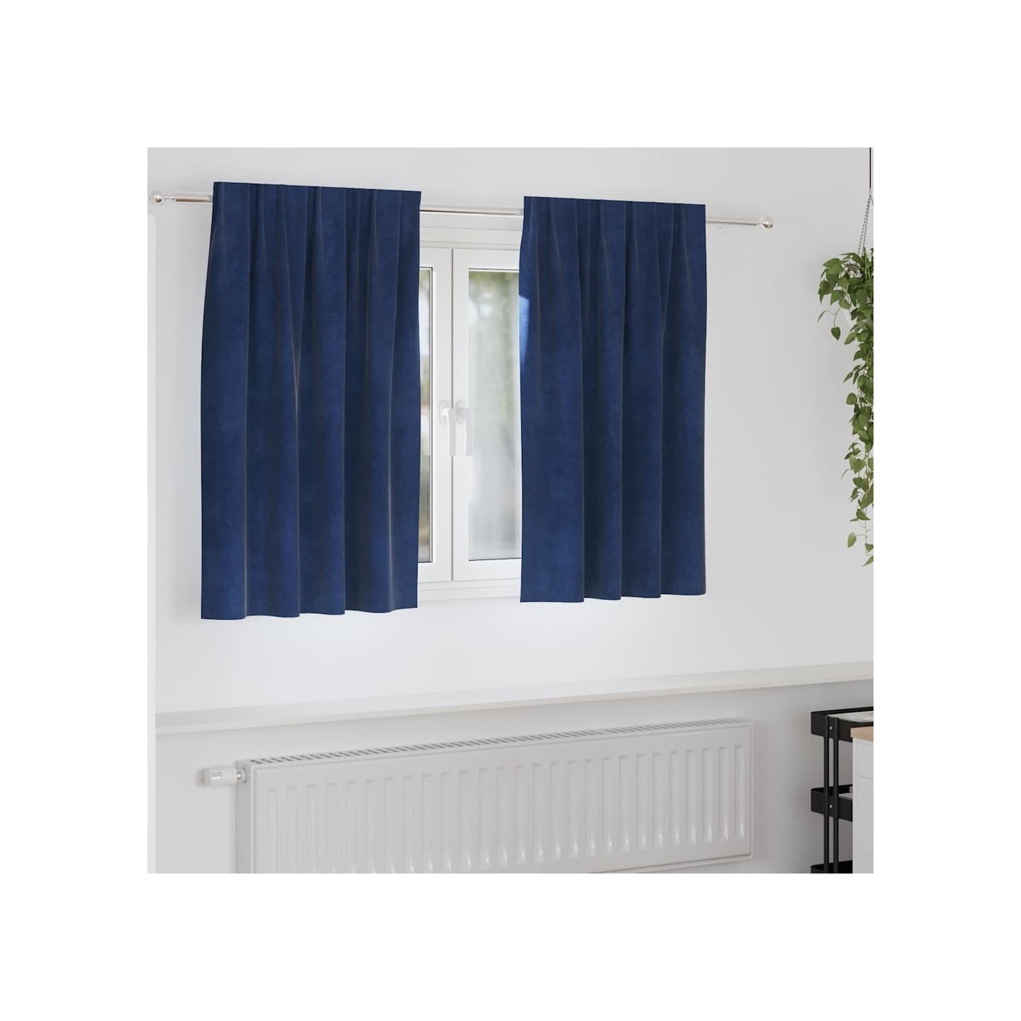 Rideaux 2 pc Bleu foncé 140 x 140 cm Velours