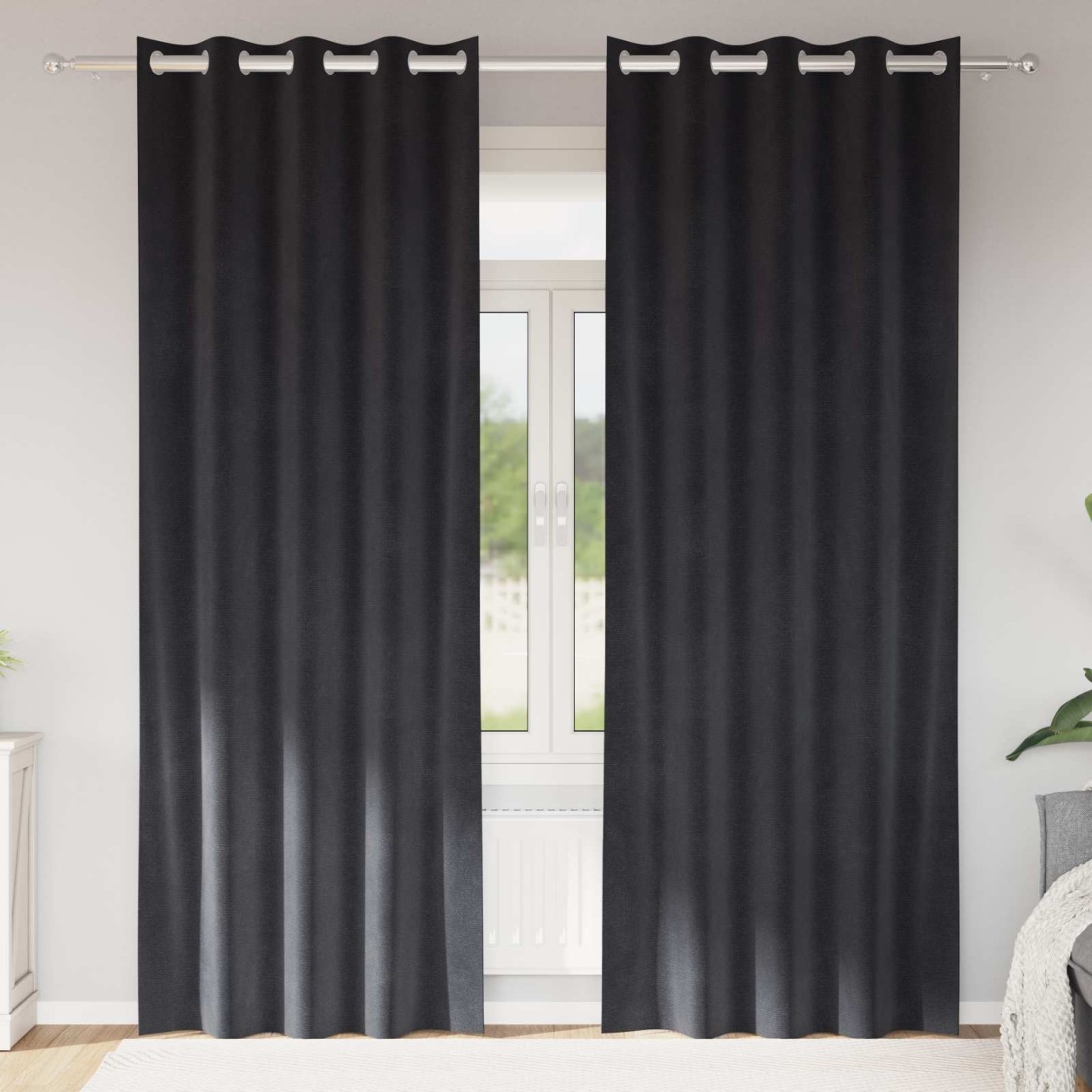 Rideaux 2 pc Gris foncé 140 x 245 cm Velours