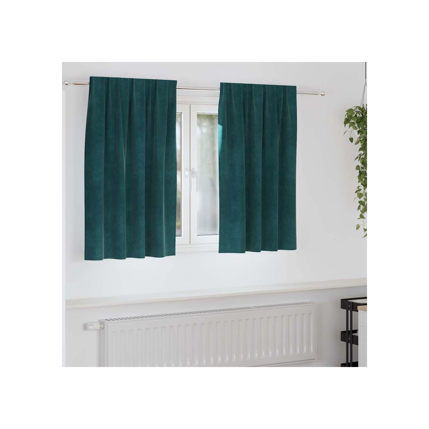 Rideaux 2 pc Vert foncé 140 x 140 cm Velours