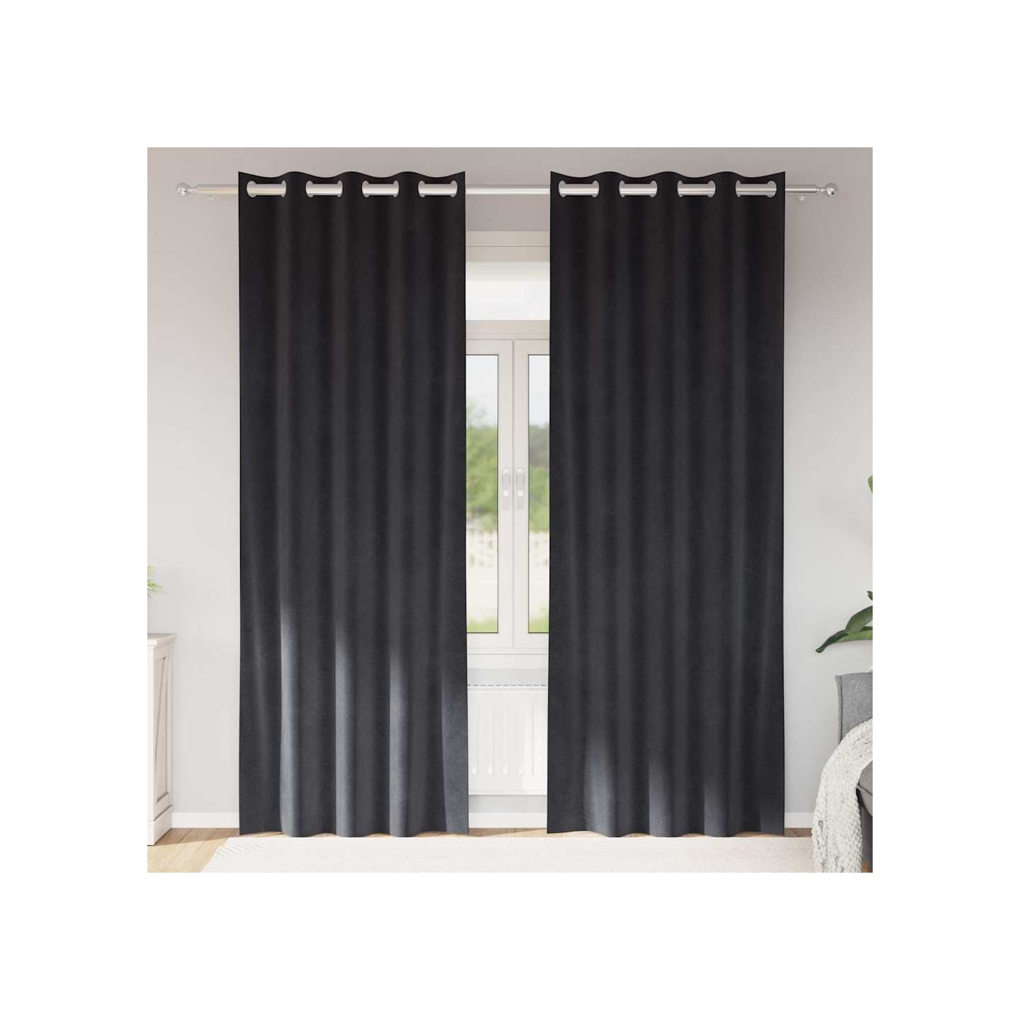 Rideaux 2 pc Gris foncé 140 x 260 cm Velours