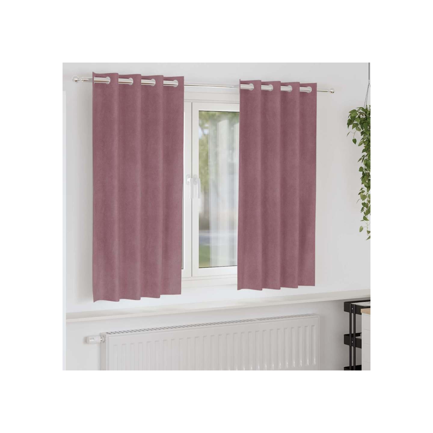 Rideaux 2 pc Rose foncé 140 x 175 cm Velours
