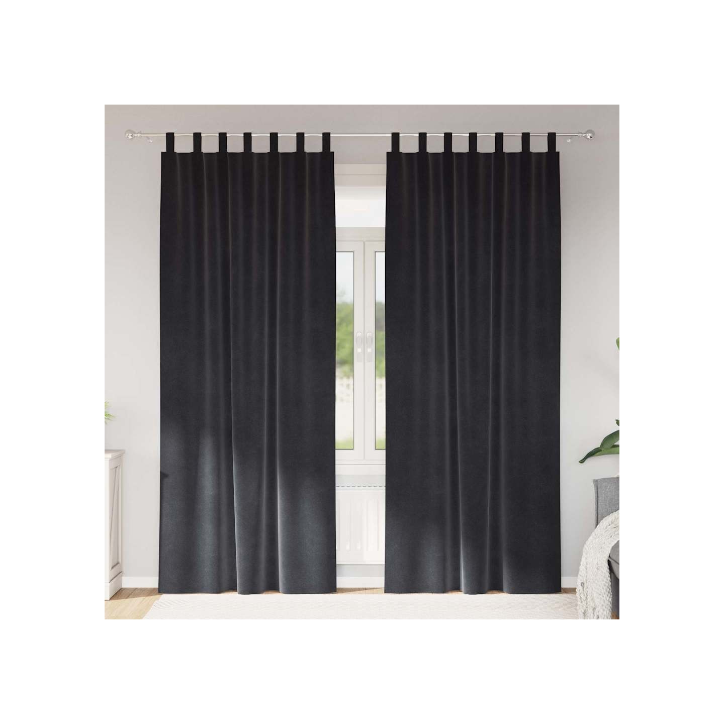 Rideaux 2 pc Gris foncé 140 x 260 cm Velours