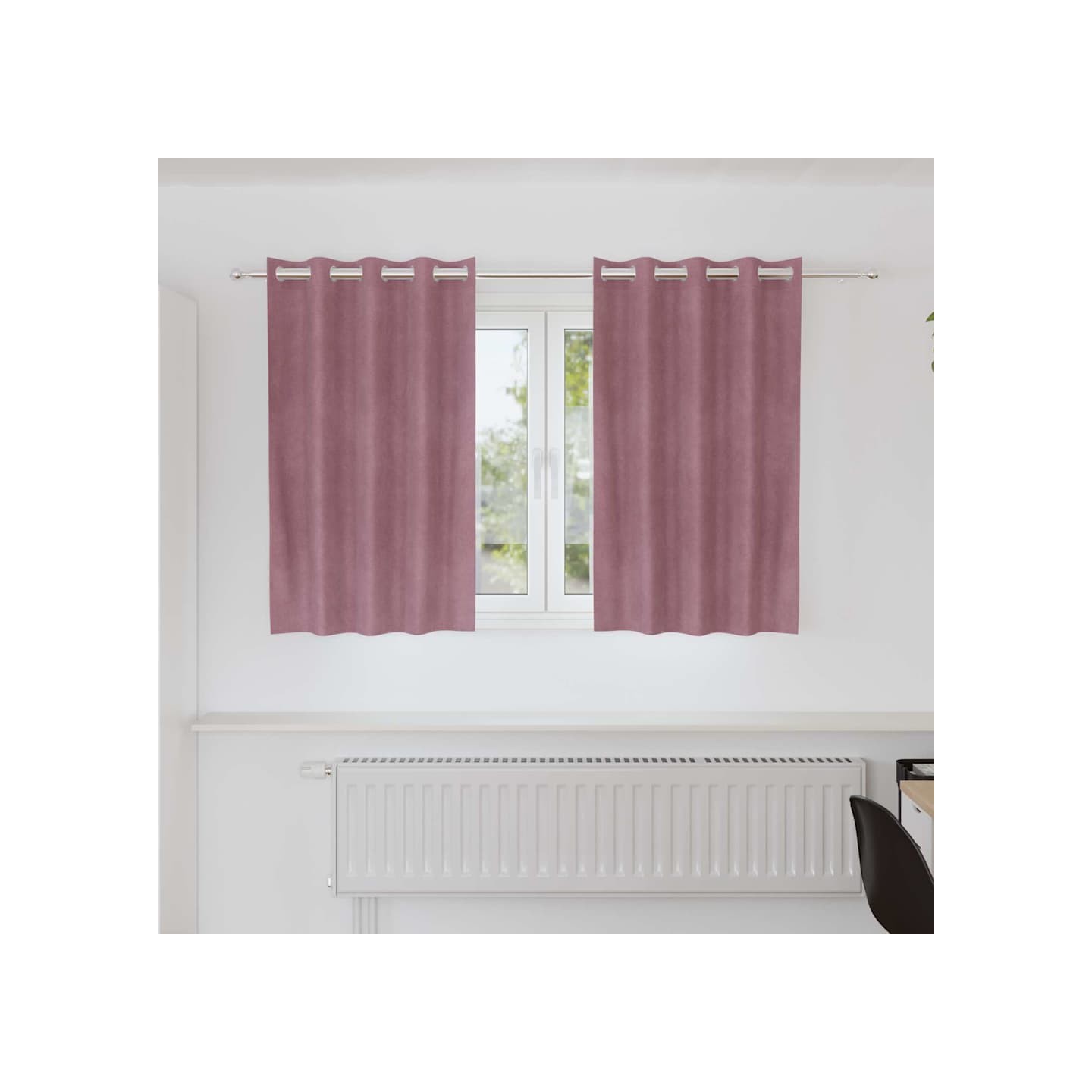 Rideaux 2 pc Rose foncé 140 x 140 cm Velours
