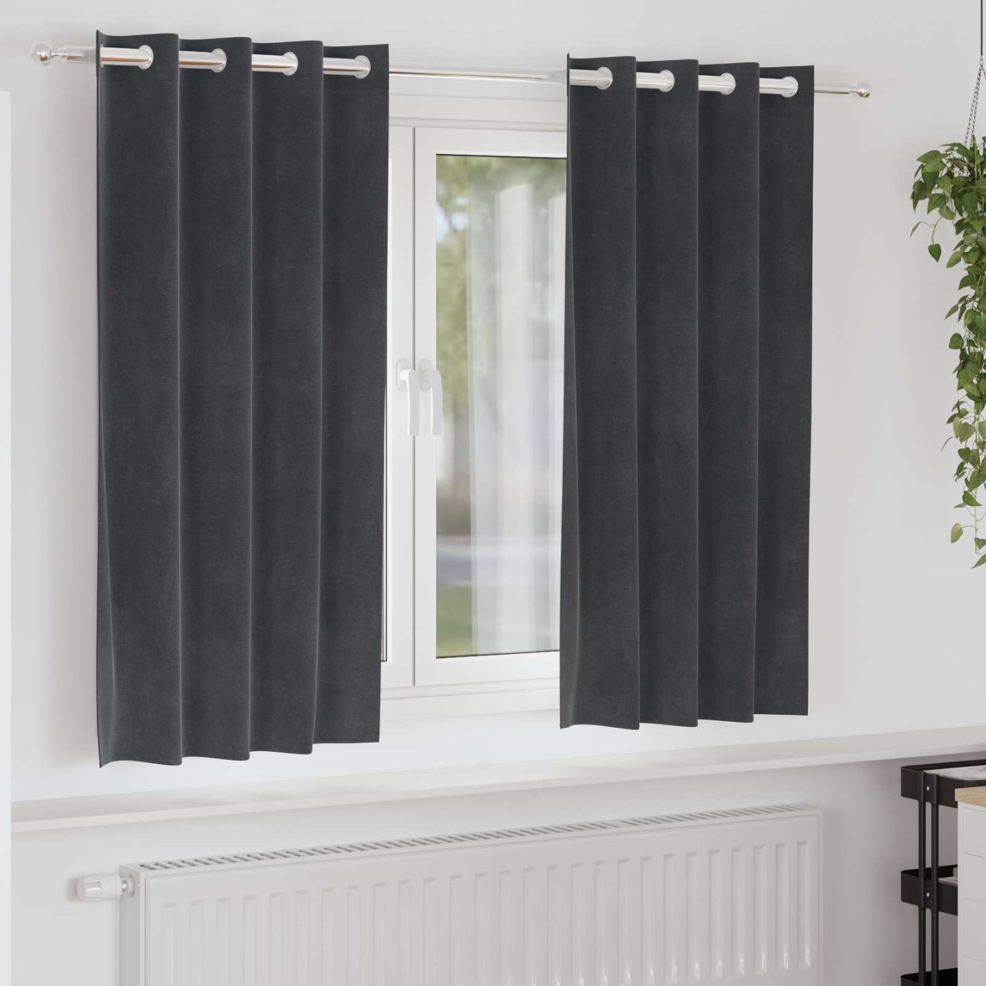 Rideaux 2 pc Gris clair 140 x 175 cm Velours