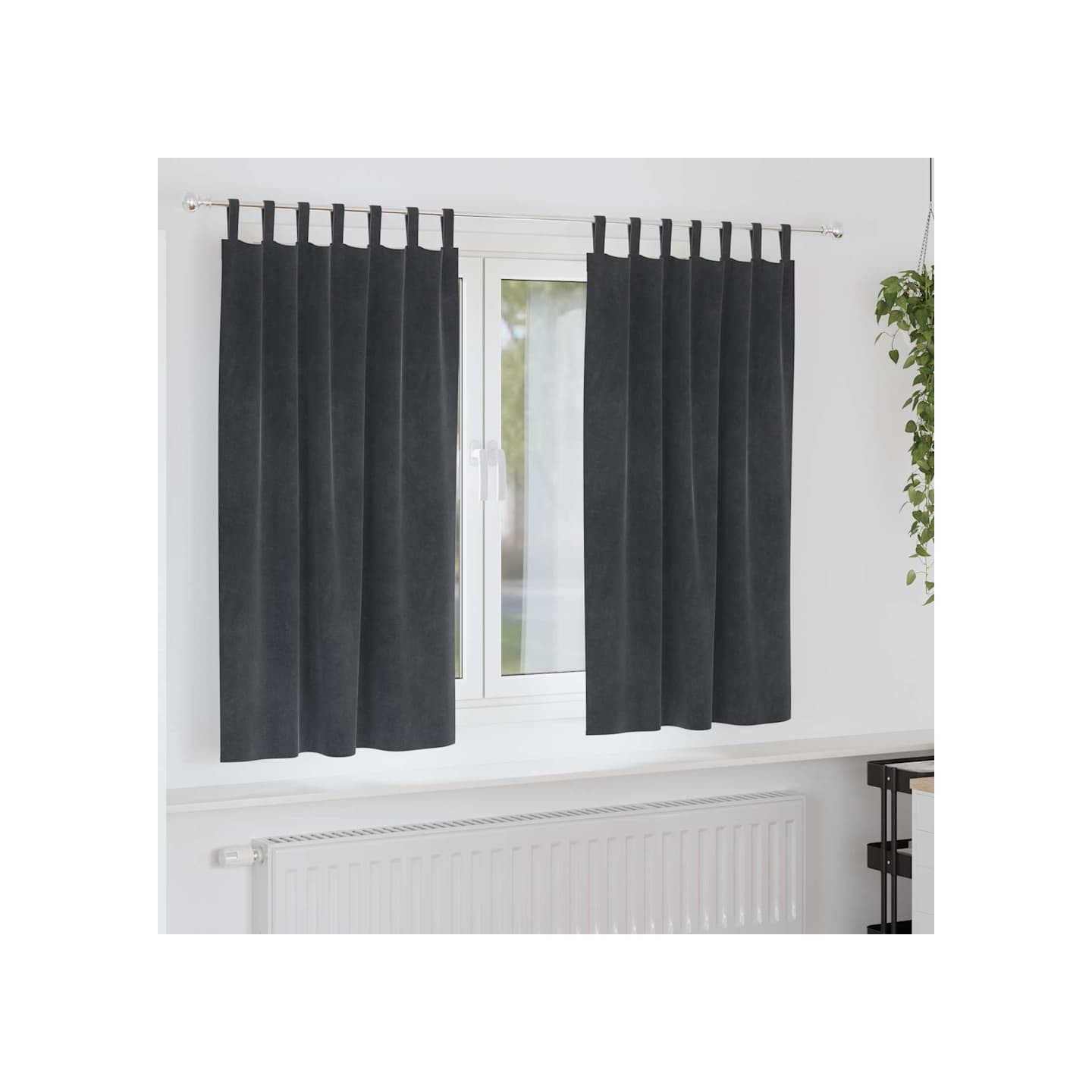 Rideaux 2 pc Gris clair 140 x 175 cm Velours