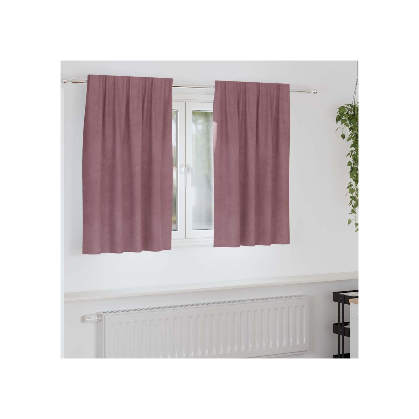 Rideaux 2 pc Rose foncé 140 x 140 cm Velours