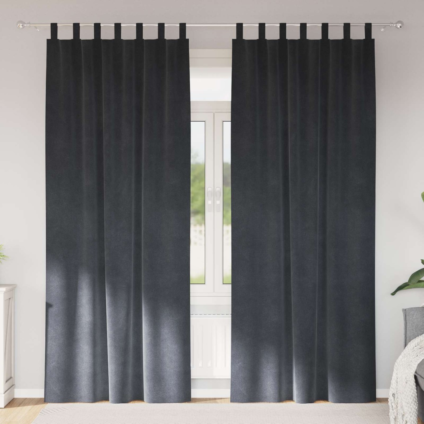 Rideaux 2 pc Gris clair 140 x 245 cm Velours