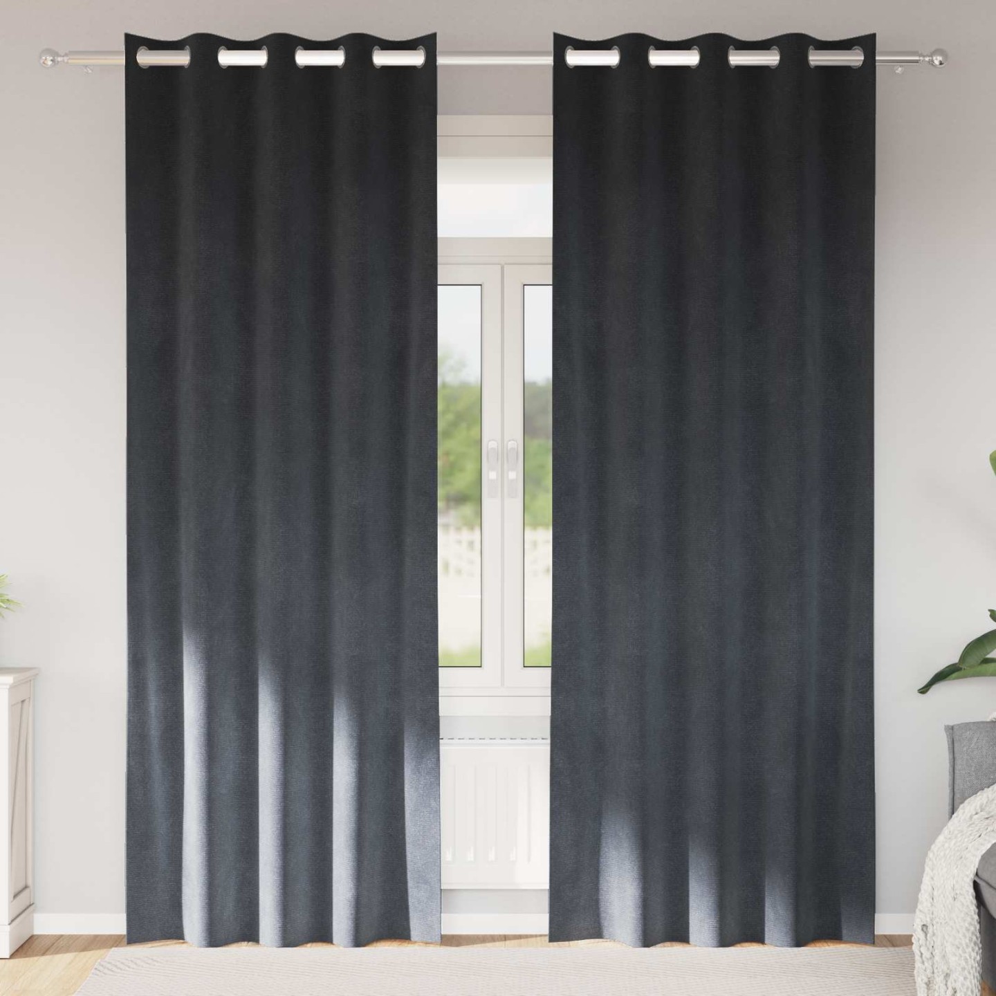Rideaux 2 pc Gris clair 140 x 245 cm Velours