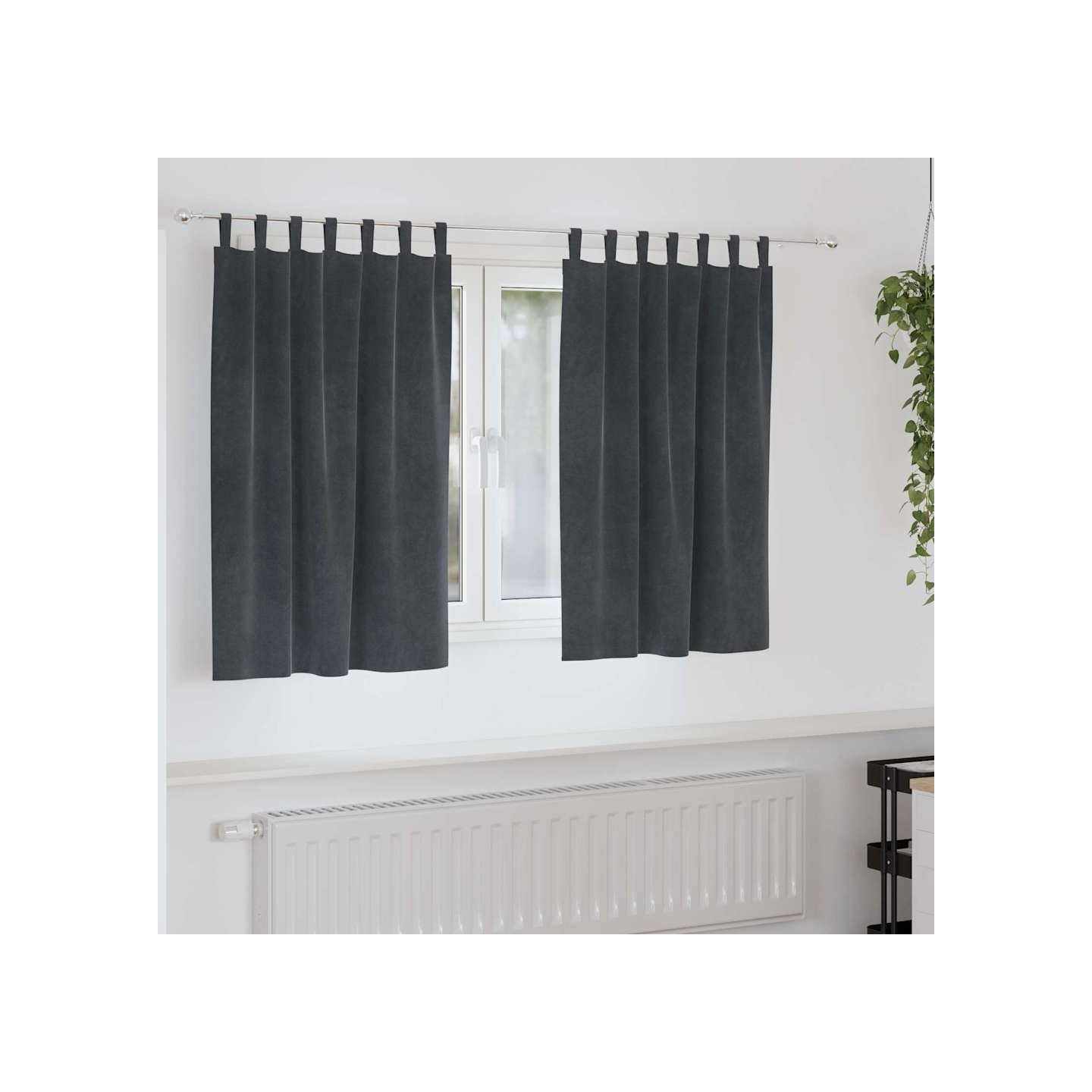Rideaux 2 pc Gris clair 140 x 140 cm Velours