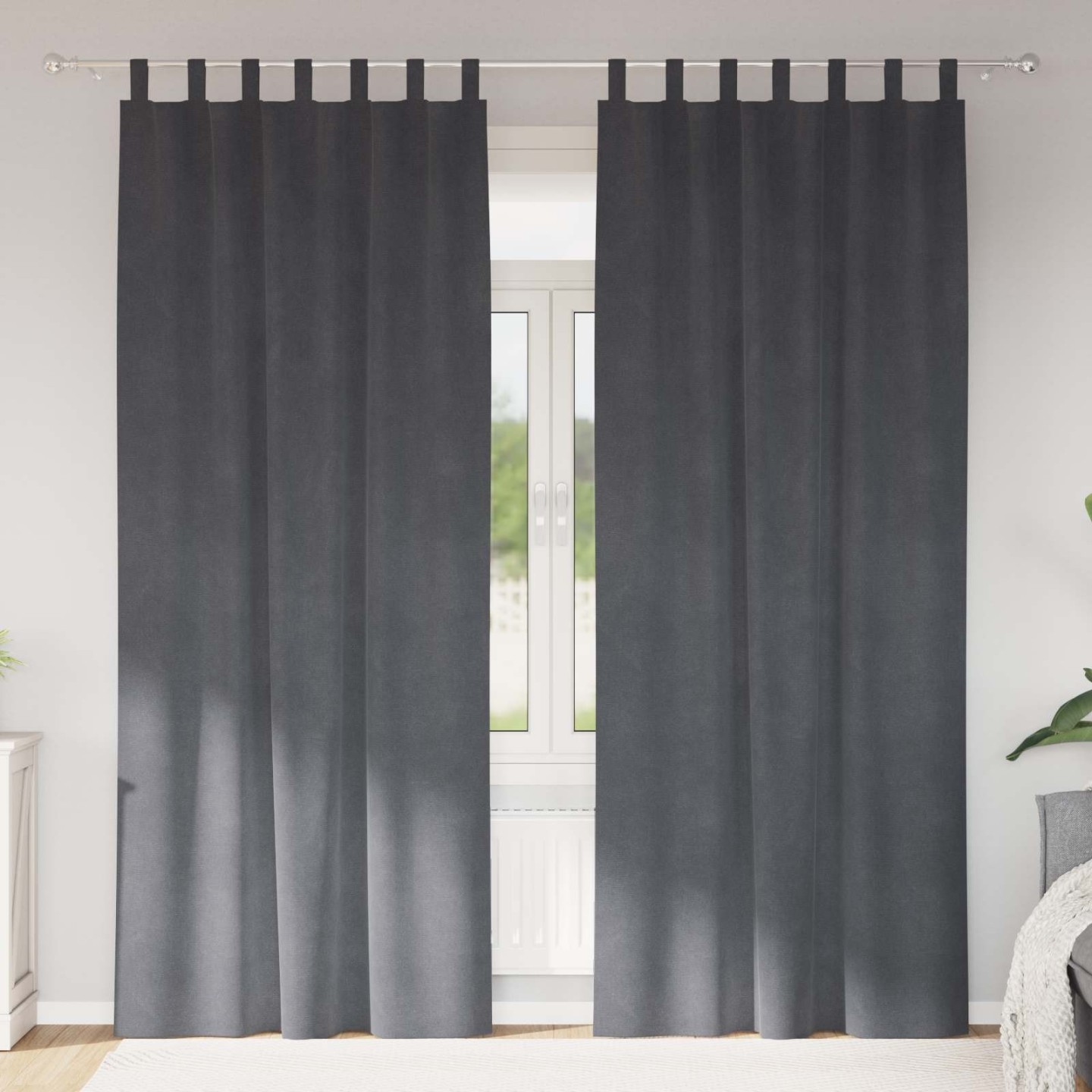 Rideaux 2 pc Gris clair 140 x 260 cm Velours