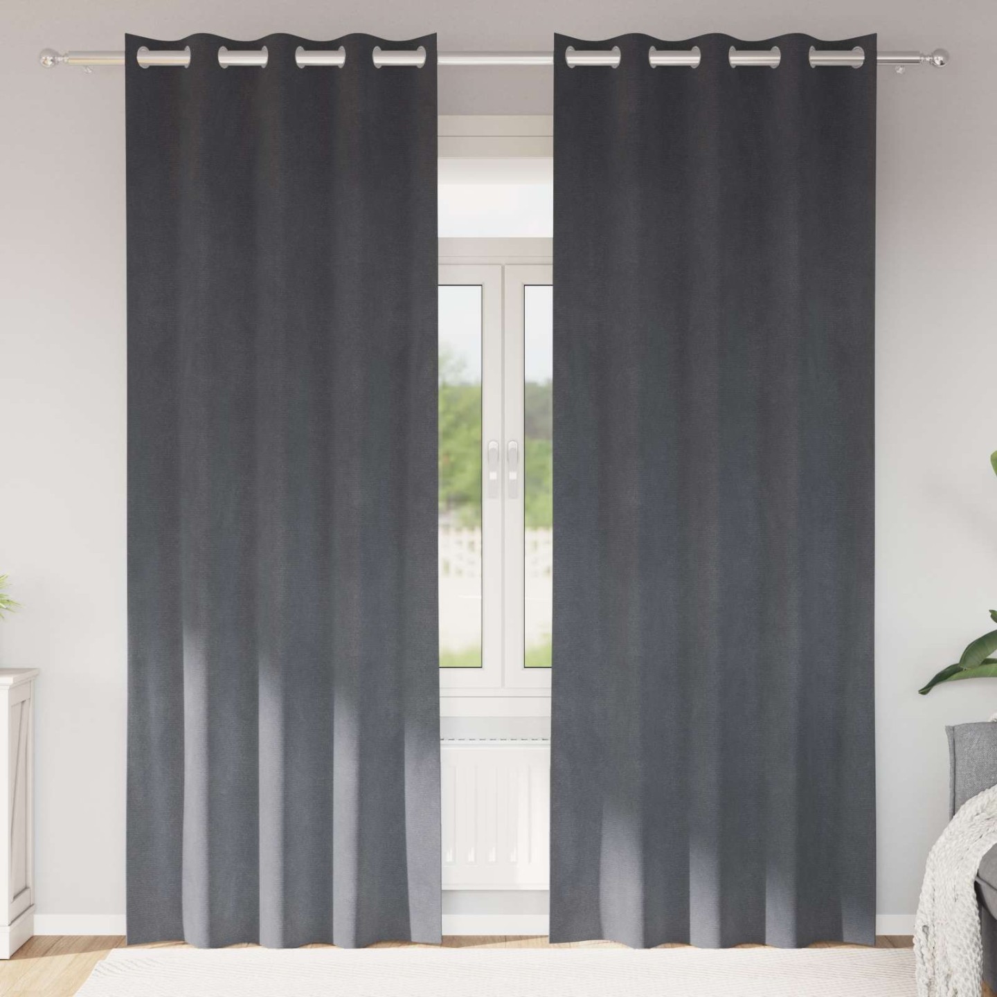 Rideaux 2 pc Gris clair 140 x 260 cm Velours
