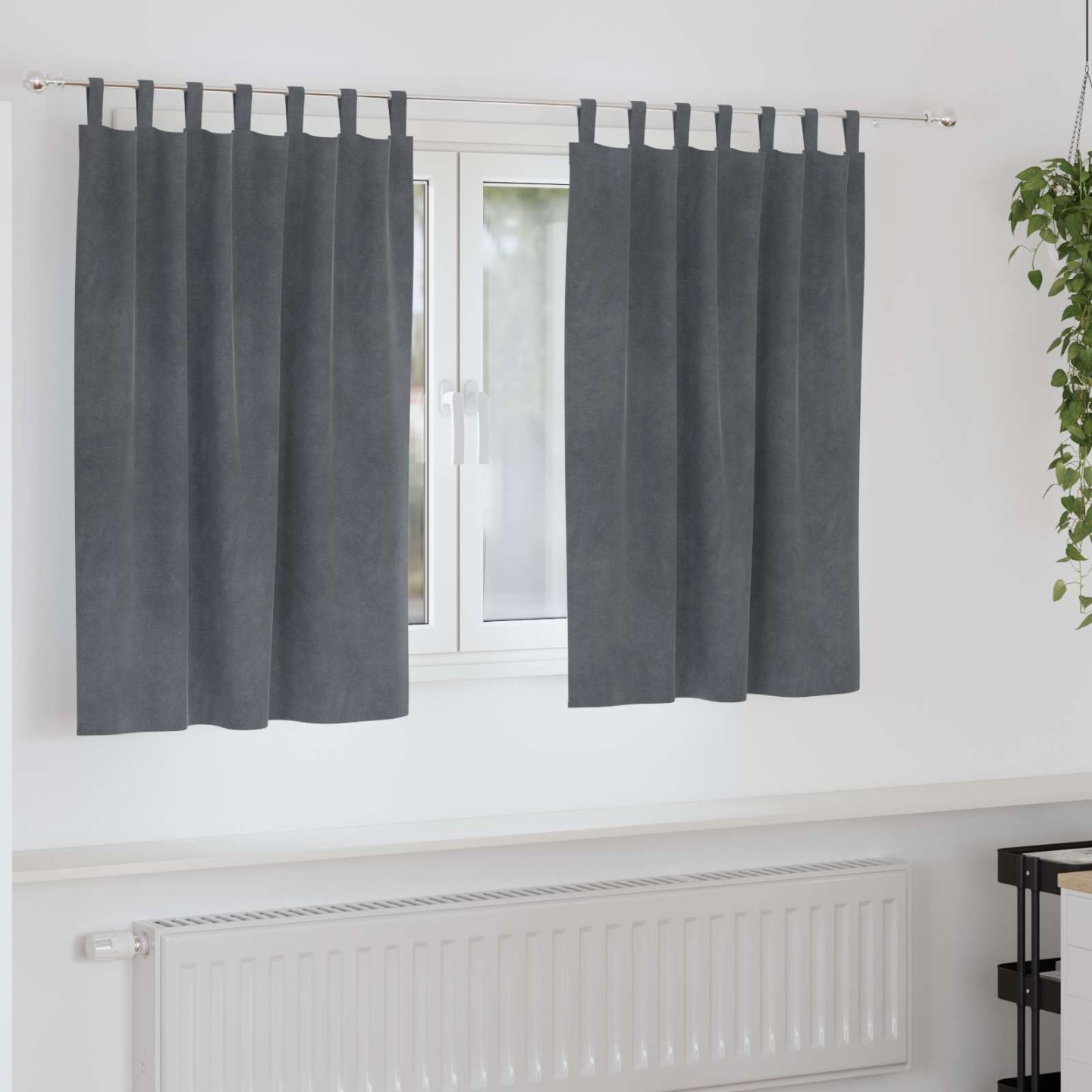 Rideaux 2 pc Gris clair 140 x 140 cm Velours