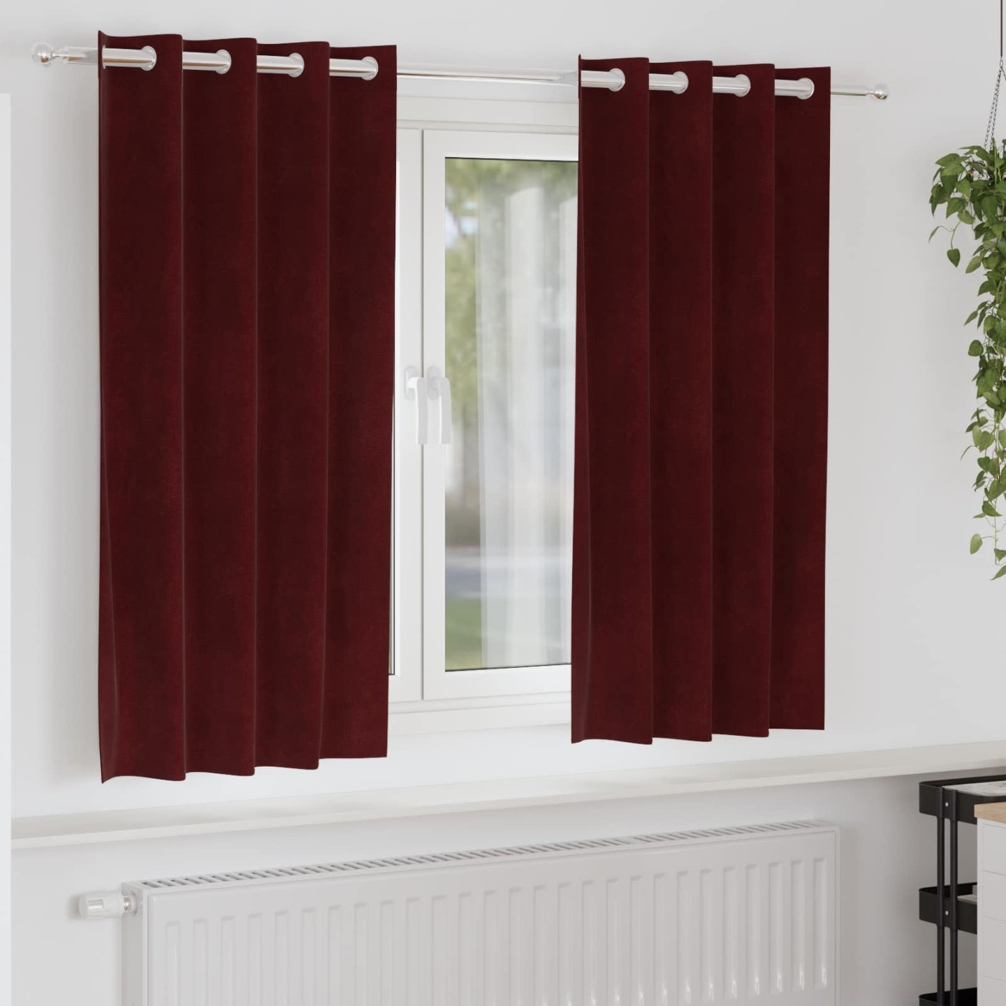 Rideaux 2 pc Bordeaux 140 x 175 cm Velours
