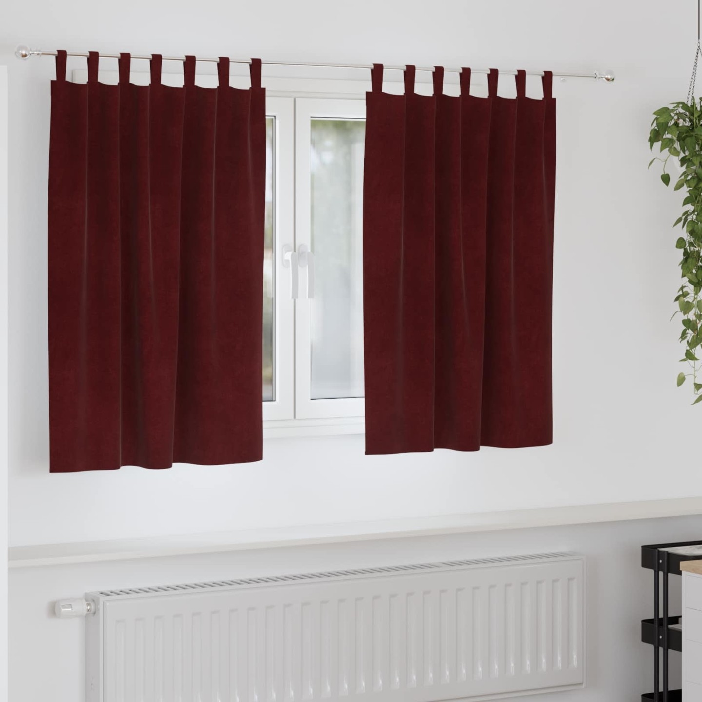 Rideaux 2 pc Bordeaux 140 x 140 cm Velours