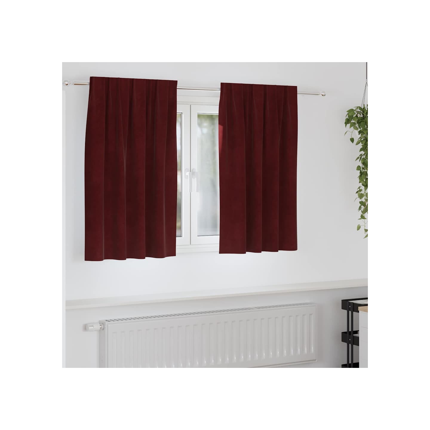 Rideaux 2 pc Bordeaux 140 x 140 cm Velours