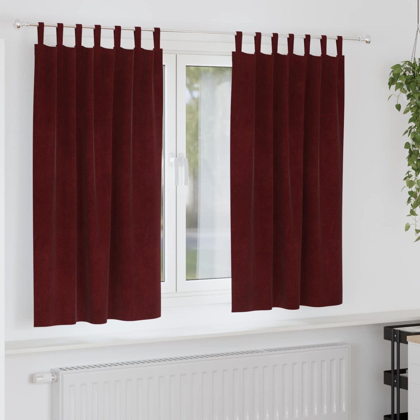 Rideaux 2 pc Bordeaux 140 x 175 cm Velours