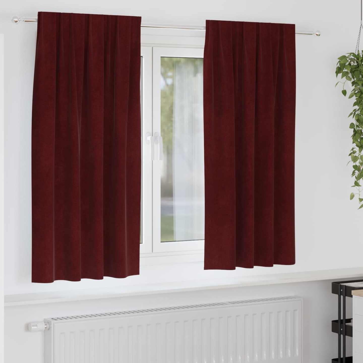 Rideaux 2 pc Bordeaux 140 x 175 cm Velours