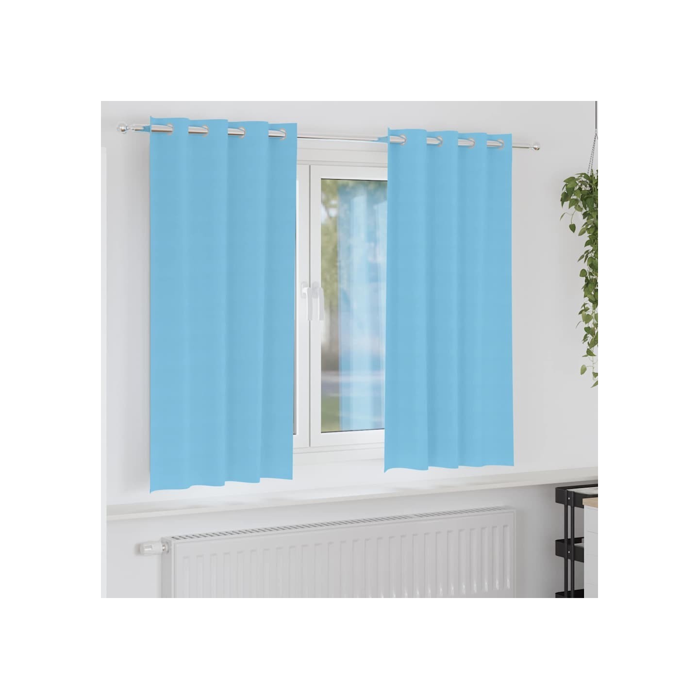 Rideaux occultants avec anneaux 2 pc Bleu clair 175 x 140 cm