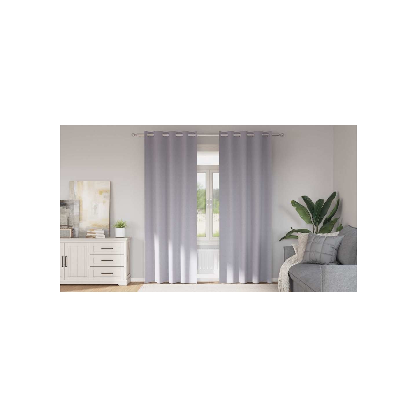 Rideaux occultants avec anneaux 2 pc Gris métal 245 x 140 cm